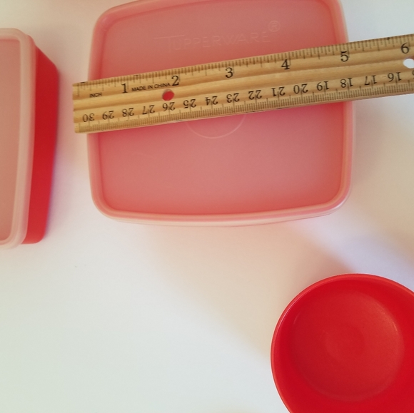 Vintage Tupperware Set 5 Containers 5 Lids Pack n Carry Red Lunch Box - Picture 11 of 14